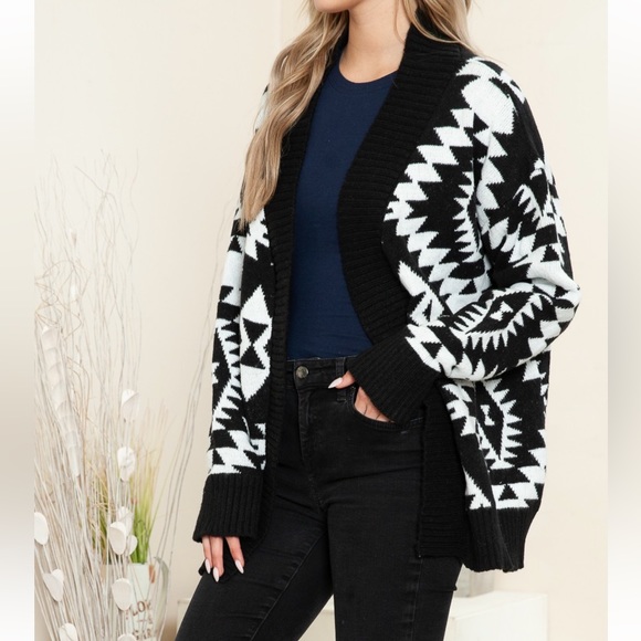 76 Boho  beautiful Montana Aztec Cardigan Sweater - Picture 1 of 5